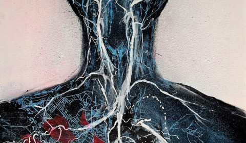 Illustration of a head an shoulders with veins and description of illnesses.