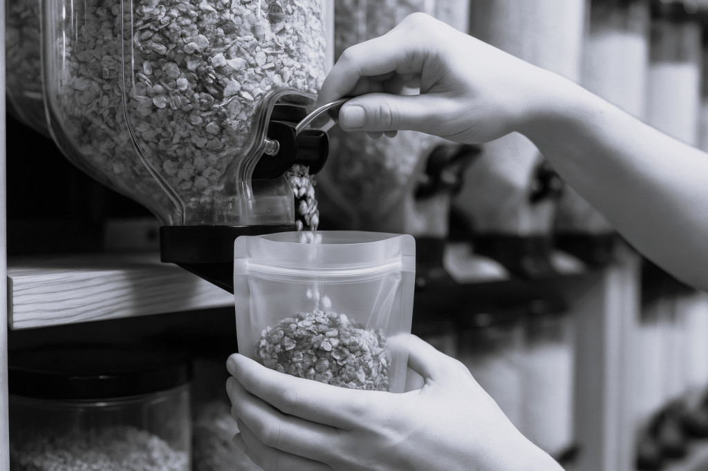 Image of a cereal refill station