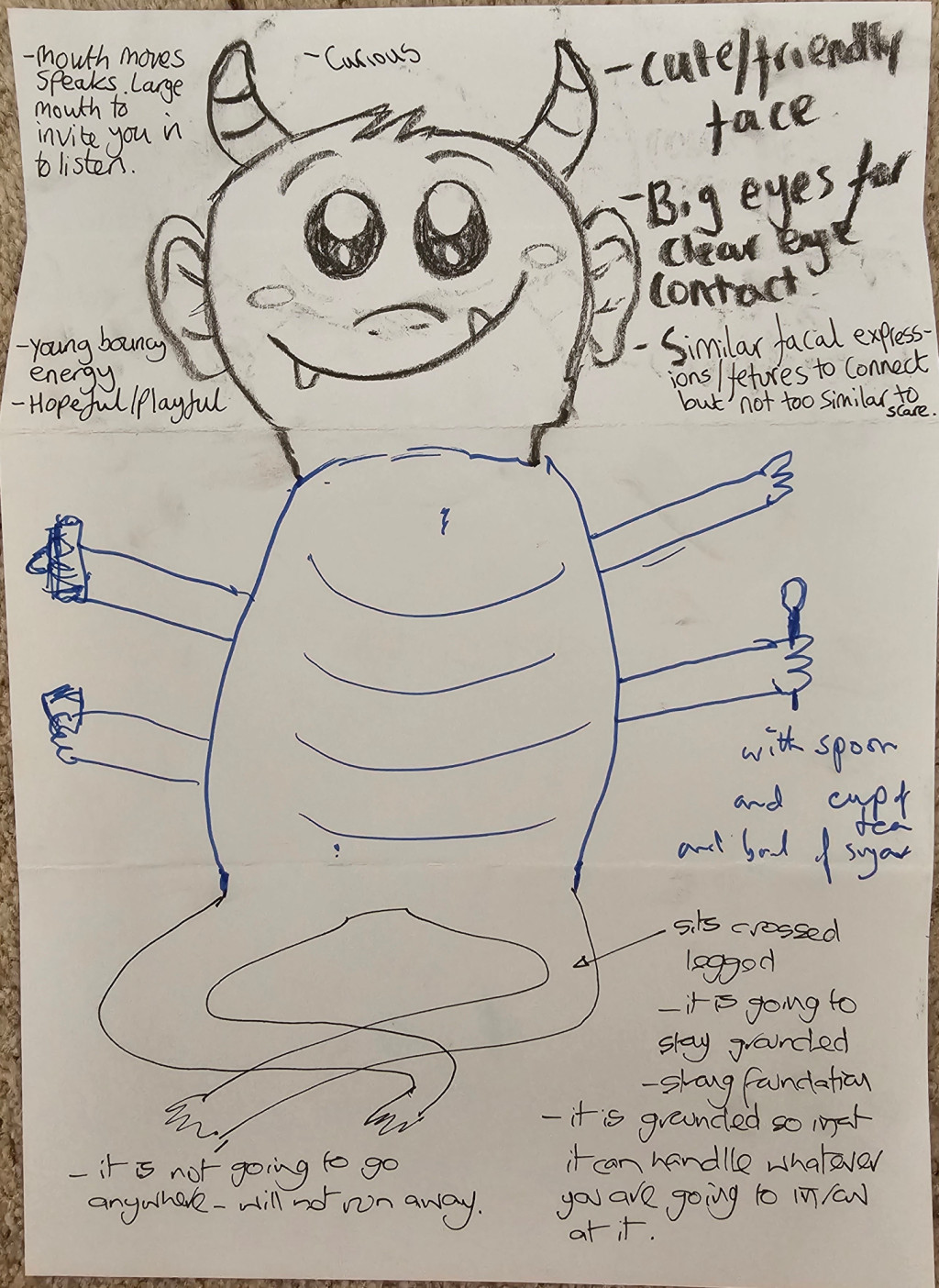drawing of a monster