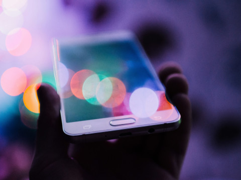 Blurred mobile device