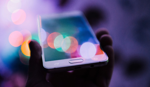 Blurred mobile device