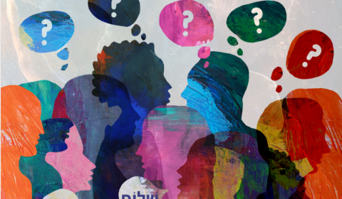 Colourful Silhouettes of people with speech and thought bubbles around them